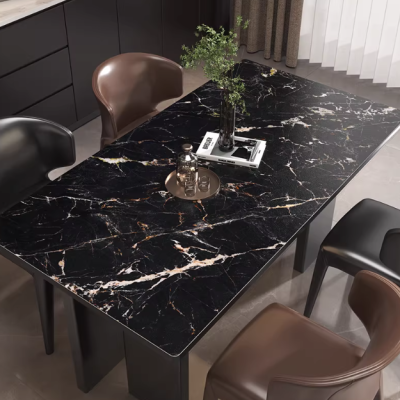 Водонепроникна скатертина для обіднього столу, столова плівка "Black Marble", 60*90 см Водонепроникна скатертина для обіднього столу, столова плівка "Black Marble", 60*90 см